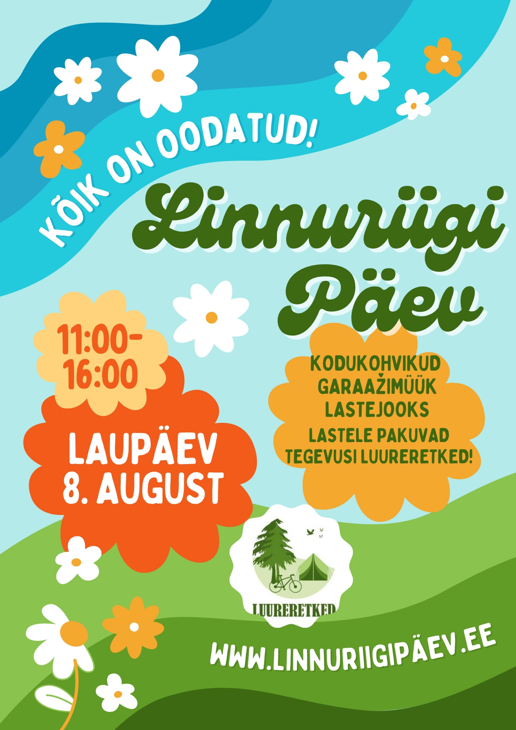 Linnuriigi päeva plakat: laupäev, 8. august